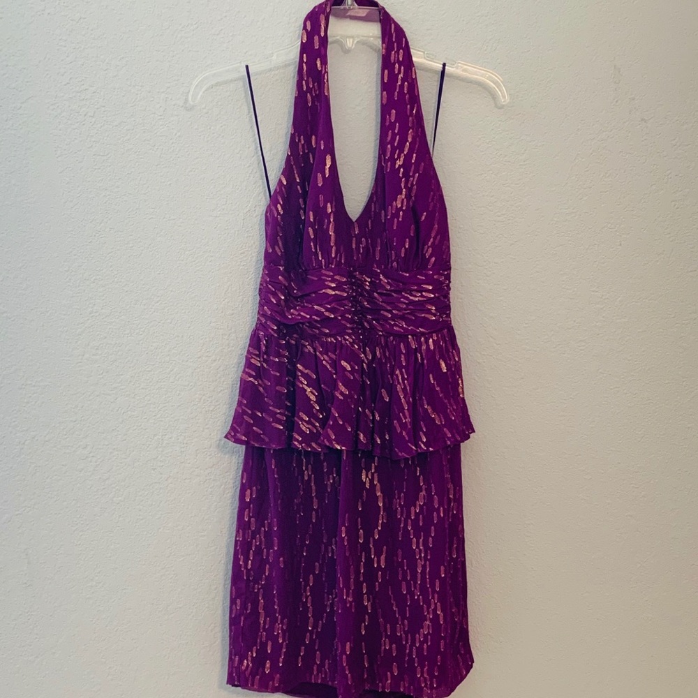 Trina Turk peplum halter dress